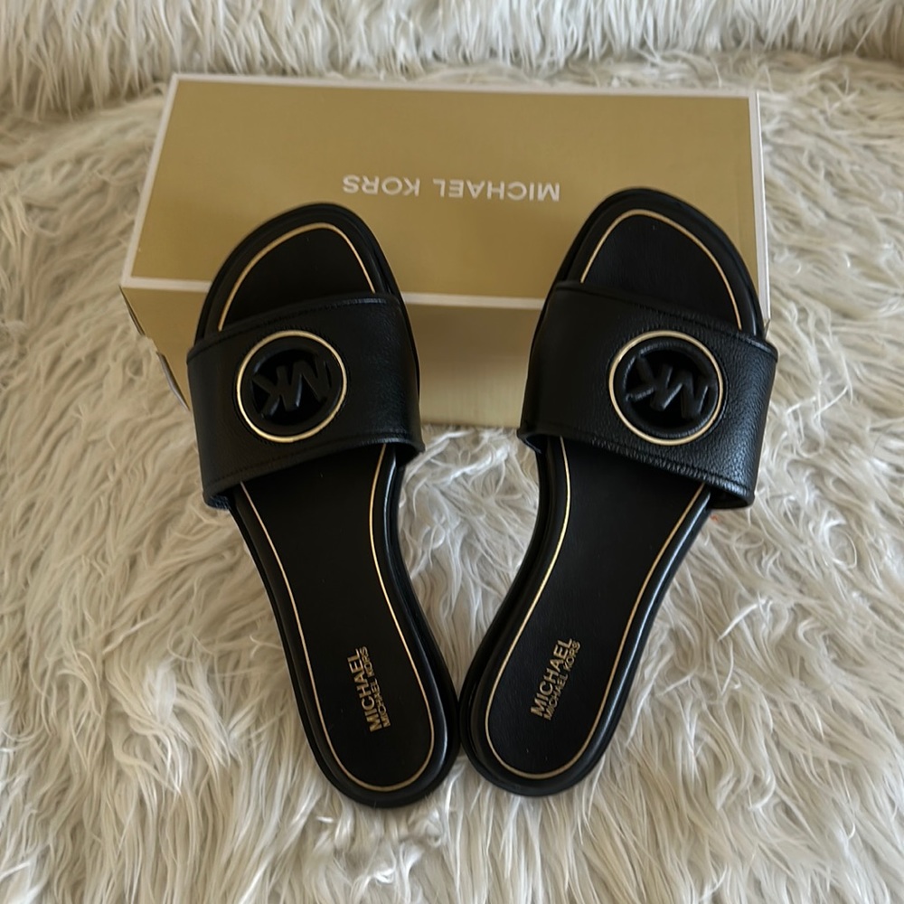 Michael Kors black sandals slides